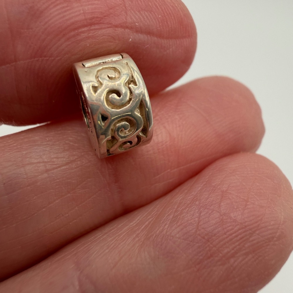 Chamilia Sterling‎ Silver 925 Love Cutout Barrel Bead Charm for Bracelets